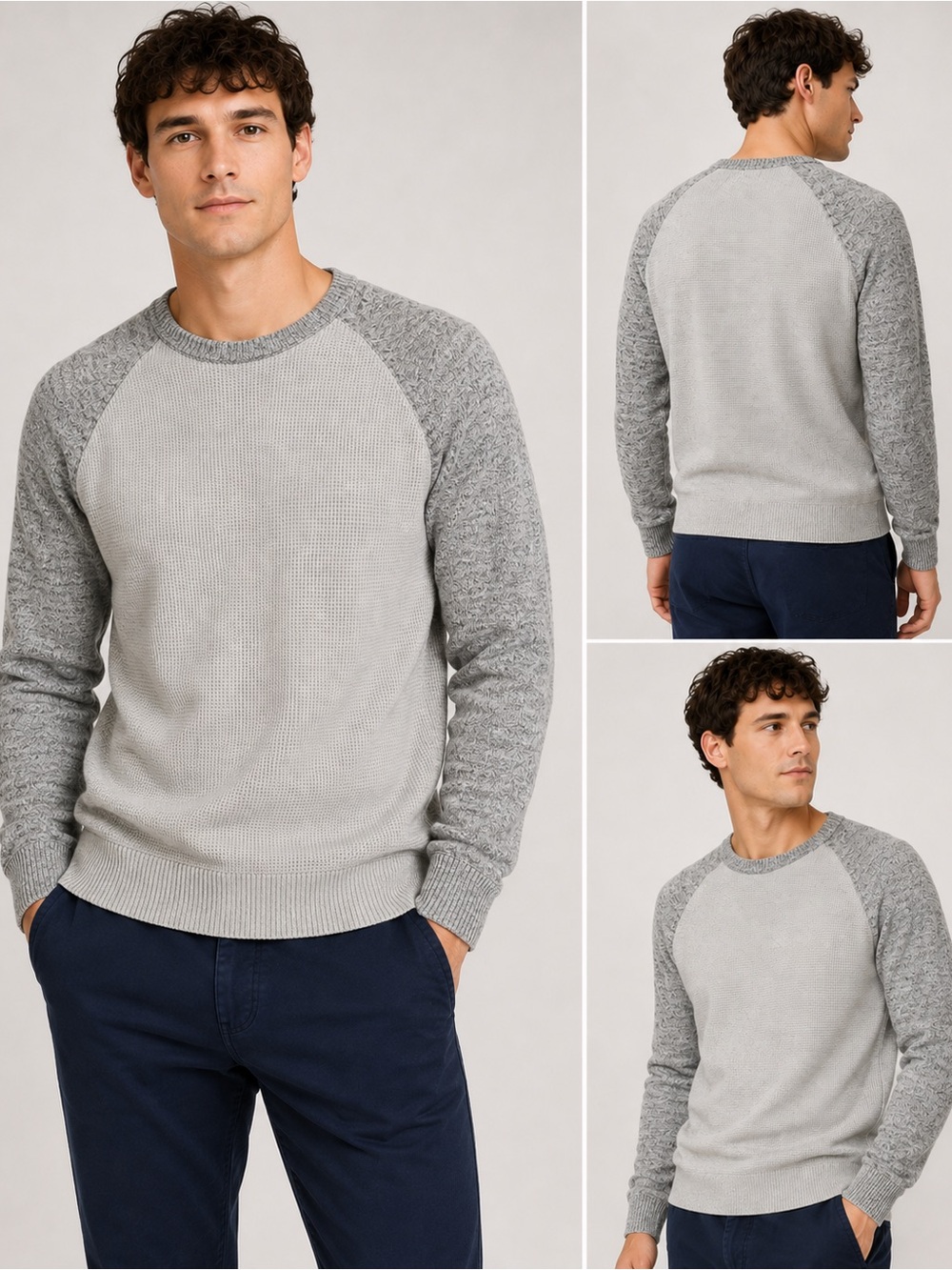 Gap Men’s Crew Neck Light Grey Sweater Size L